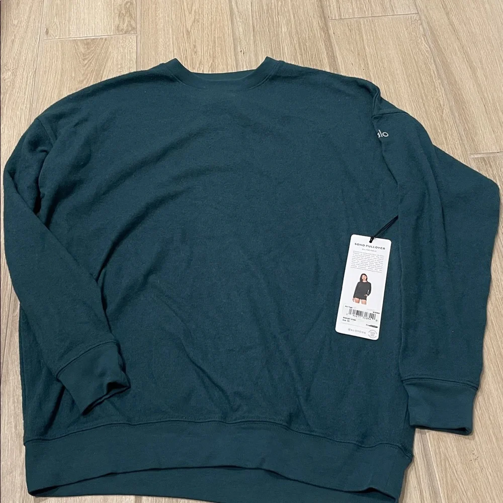 NWT Alo Yoga Soho Pullover Midnight Green Sz XS - Picture 7 of 14